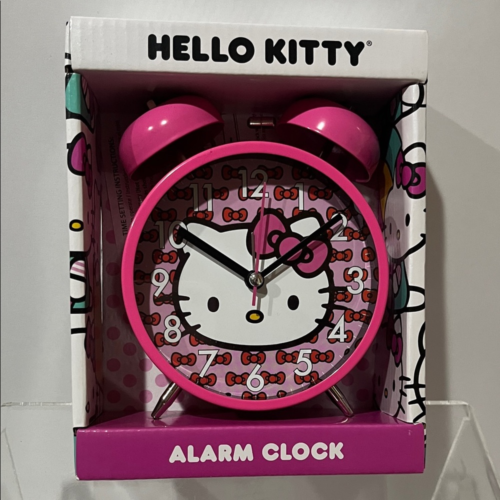 Hello Kitty Pink Twin Bell Clock